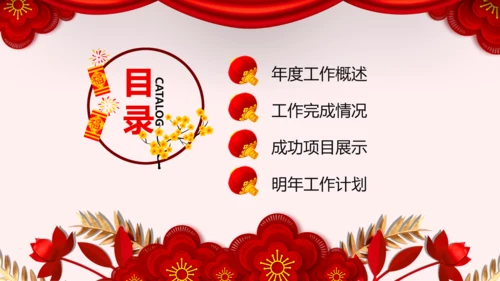 2019猪年新年春节联欢会年终总结PPT
