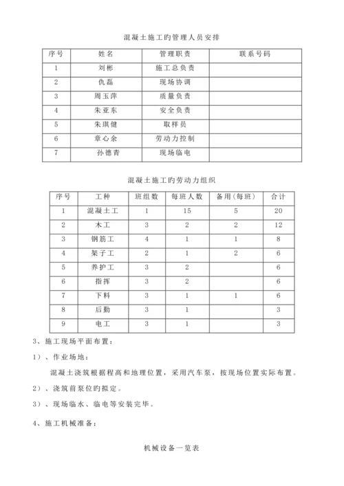 混凝土浇筑专题方案.docx