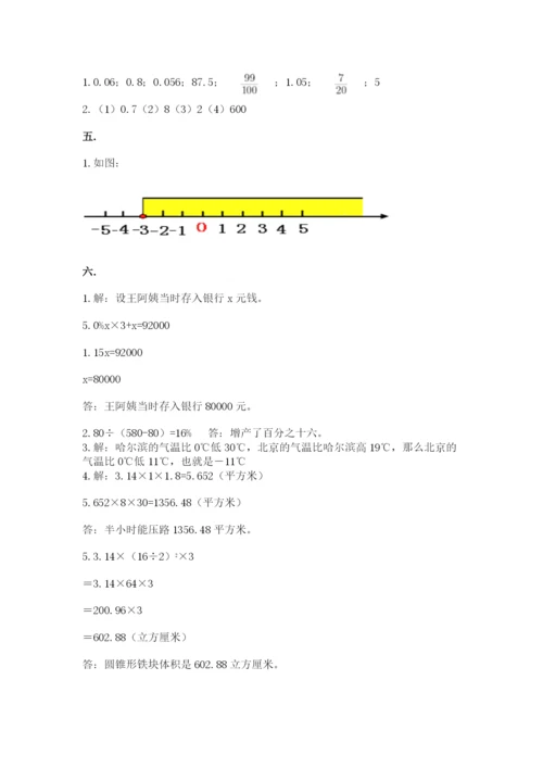 小学毕业班数学检测卷附答案【黄金题型】.docx