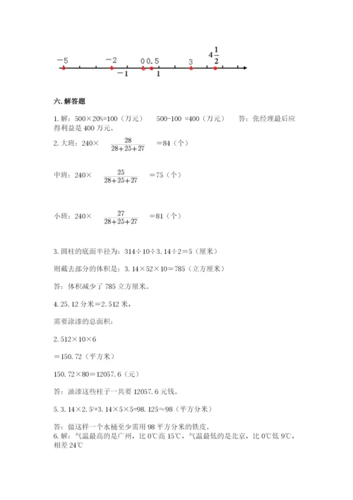 人教版六年级下册数学期末测试卷（b卷）word版.docx