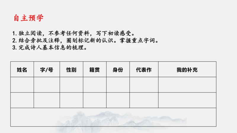 九上第一单元整合教学（诗歌鉴赏）课件（共26张PPT）