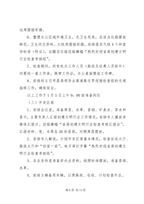 迎接省局创建文明行业检查考核接待方案.docx