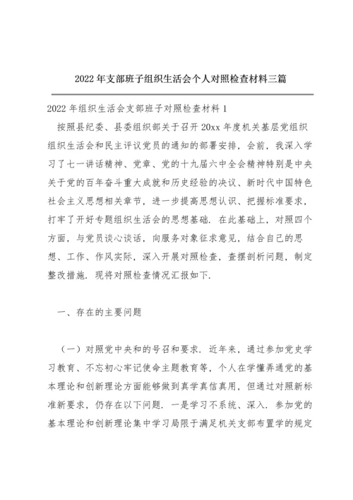 2022年支部班子组织生活会个人对照检查材料三篇.docx