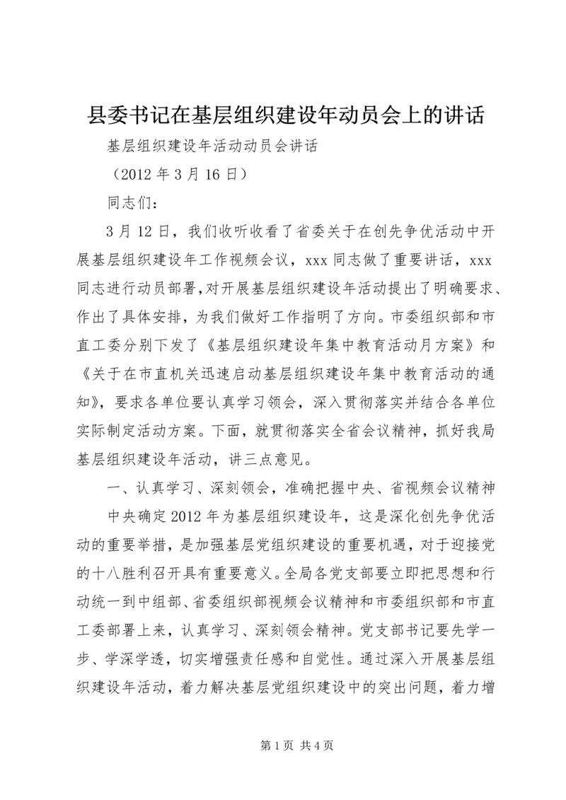 县委书记在基层组织建设年动员会上的讲话 (2).docx