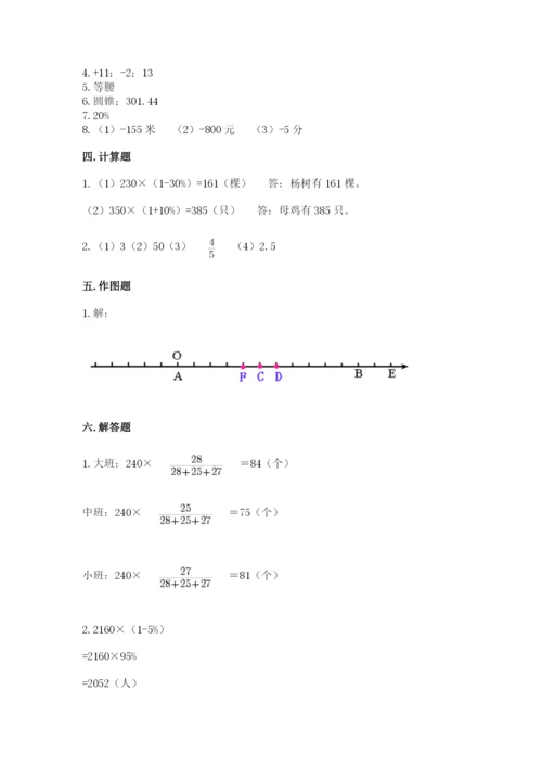 象山县六年级下册数学期末测试卷（基础题）.docx