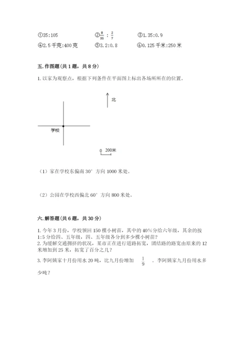 人教版小学六年级上册数学期末测试卷含解析答案.docx