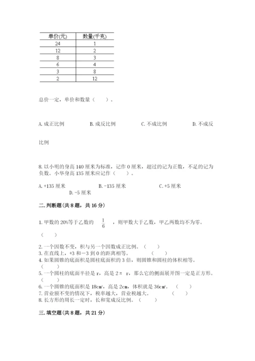 冀教版小学六年级下册数学期末综合素养测试卷（名校卷）.docx