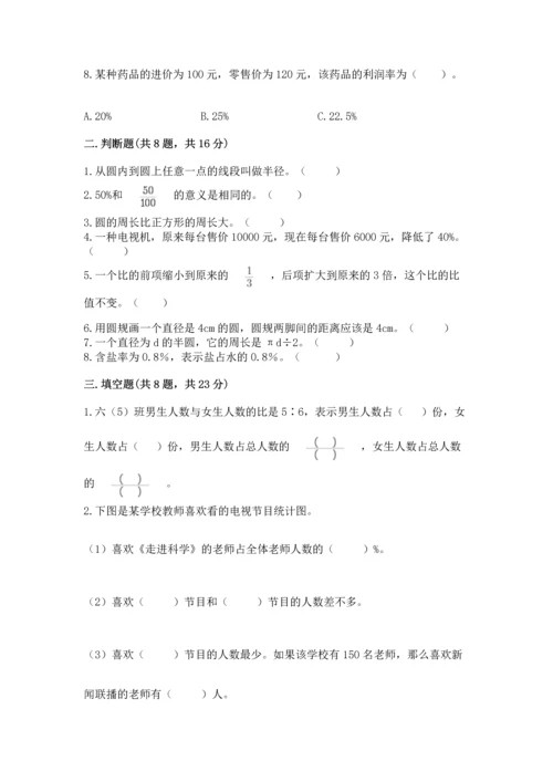 人教版小学六年级上册数学期末测试卷加下载答案.docx