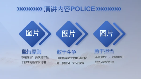 蓝色大气民警职工大会PPT
