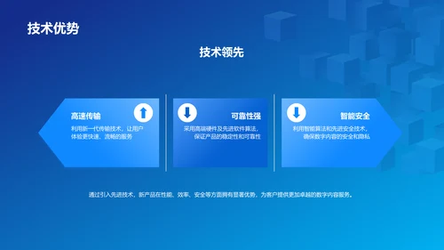 蓝色创意炫酷数字新时代内容领先未来PPT模板