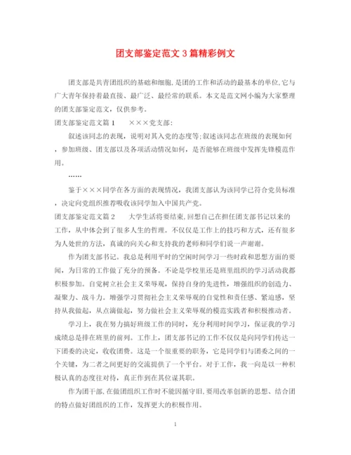 精编之团支部鉴定范文3篇精彩例文.docx