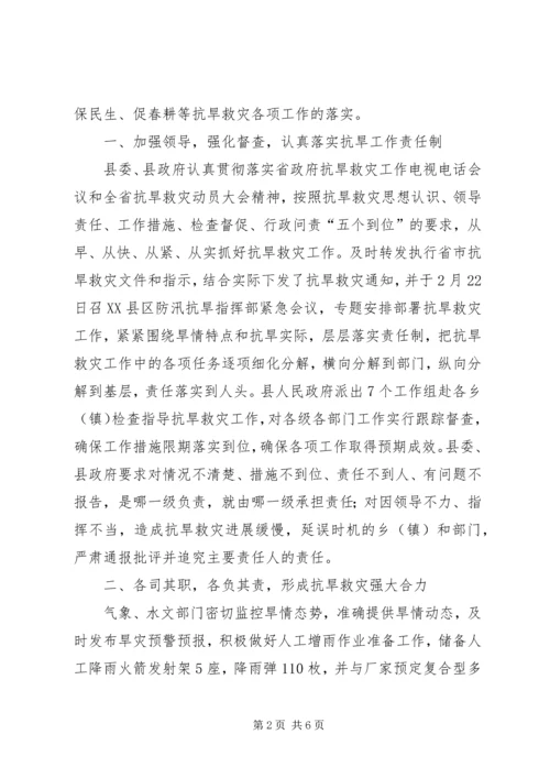 政府抗旱救灾情况落实各项工作报告.docx