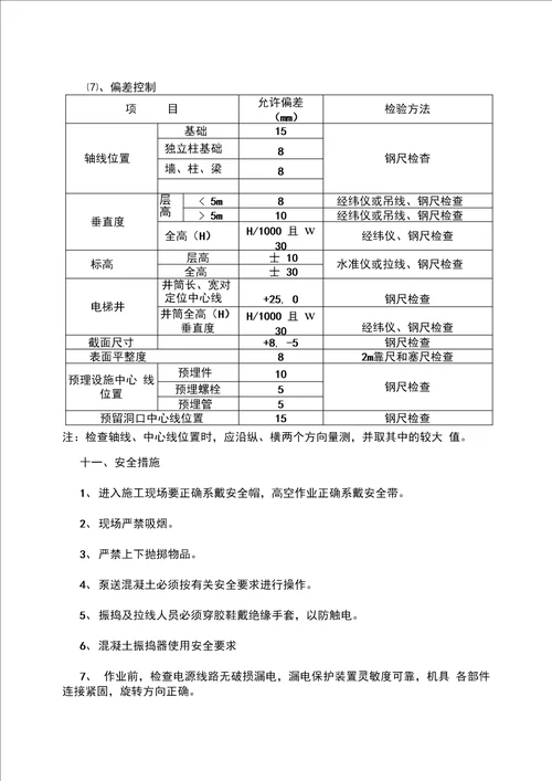 框架楼混凝土浇筑施工组织方案