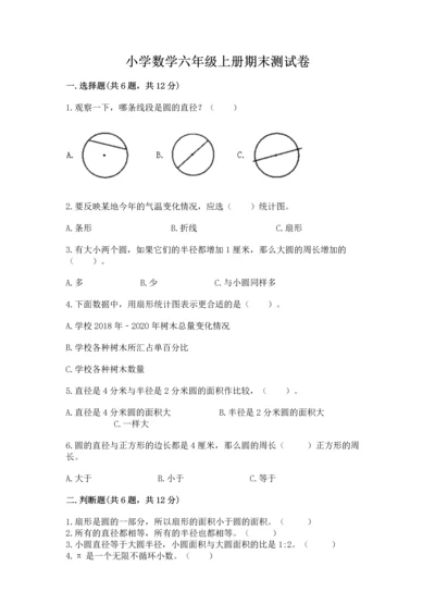 小学数学六年级上册期末测试卷带答案解析.docx