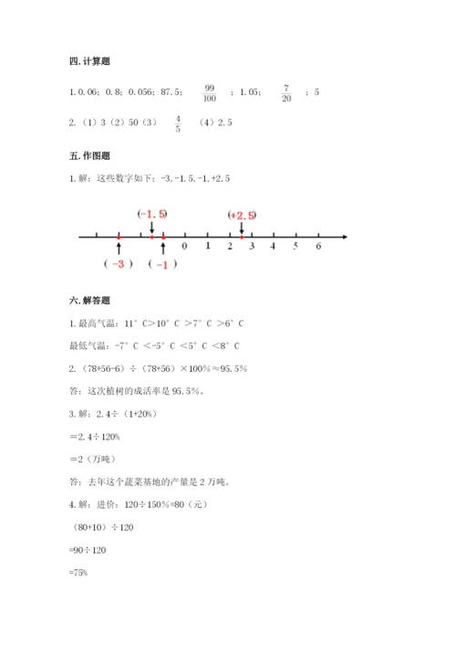 小学六年级下册数学期末测试卷附答案（黄金题型）.docx