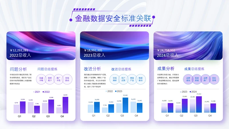 蓝紫色渐变风并列关系页
