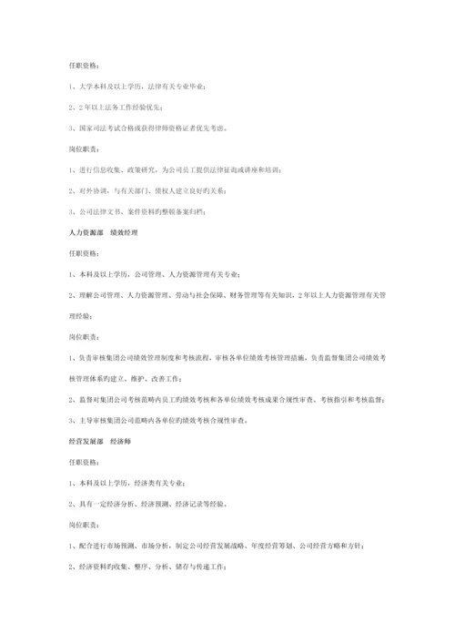 岗位专项说明书及任职资格.docx