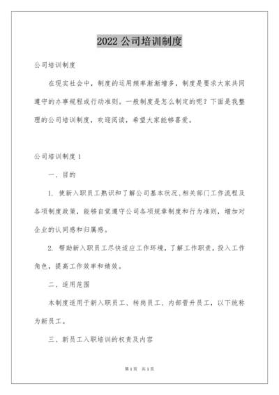 2022公司培训制度.docx