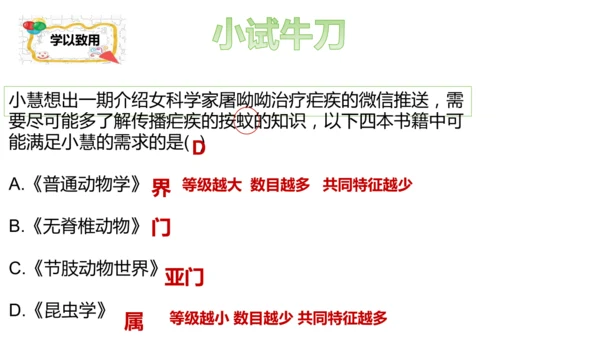 人教版生物七年级上册2.4.2《生物分类的方法——从种到界》课件(共26张PPT)