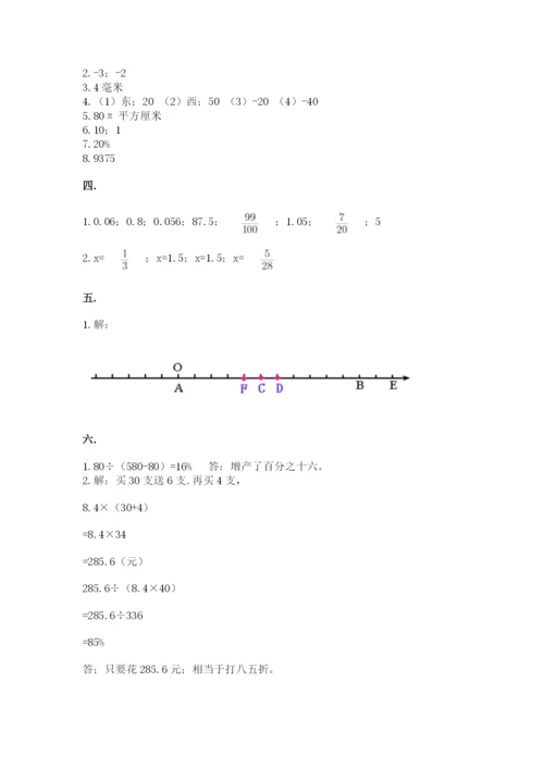 小学数学六年级下册竞赛试题及答案【典优】.docx
