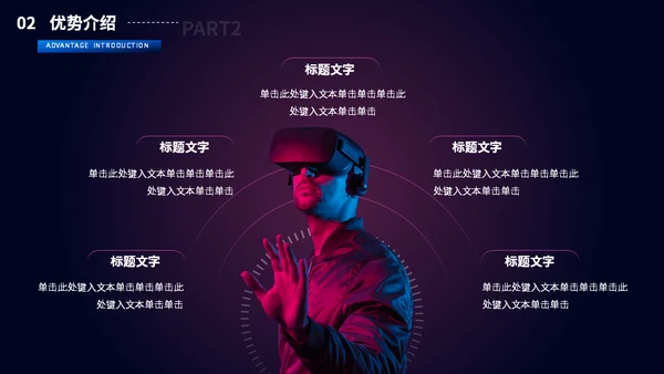 元宇宙VR游戏虚拟现实智能设备通用PPT模板