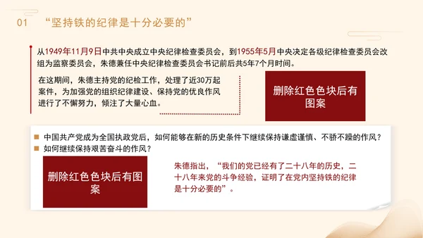 重温朱德加强党的纪律检查工作主题党课PPT