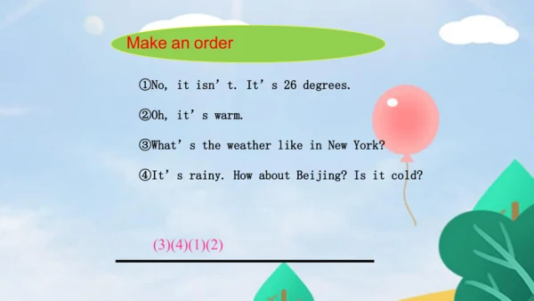 Unit3 Weather PartB Let’s learn & Let’s play 课件（共5