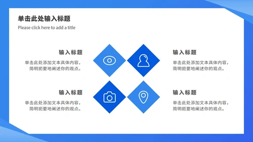 蓝色简约总结汇报ppt模板