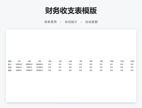 财务收支表模版