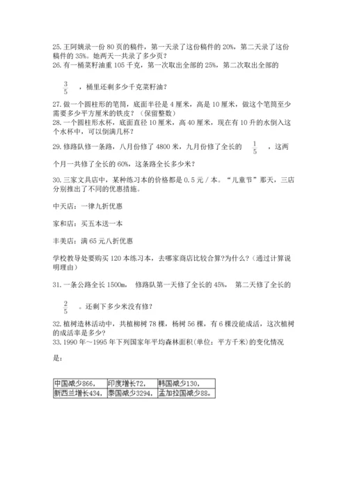 六年级小升初数学解决问题50道精品（典优）.docx