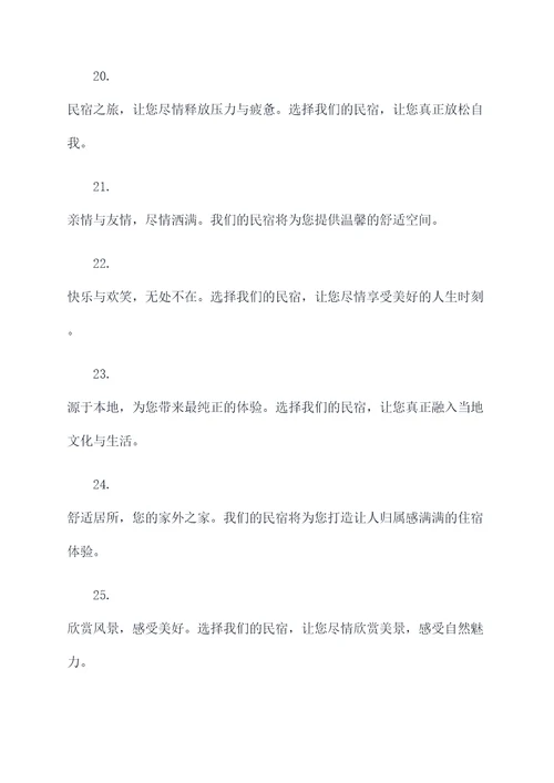 专业做民宿的广告语