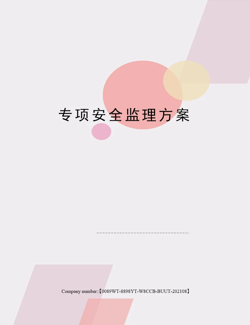 专项安全监理方案