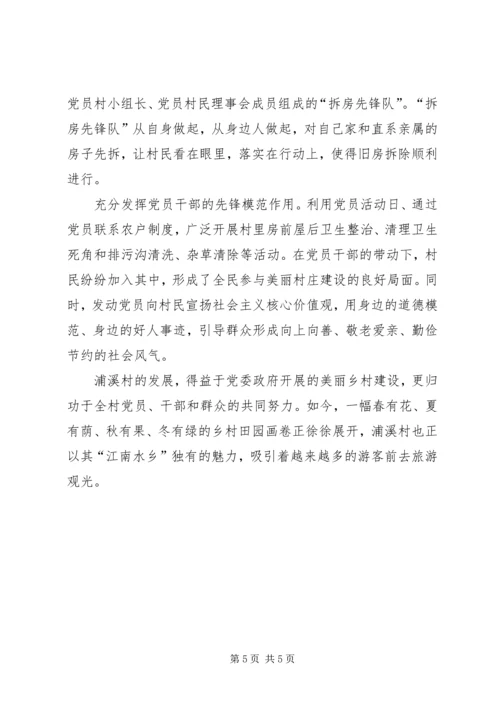 全省美丽乡村示范村建设事迹.docx