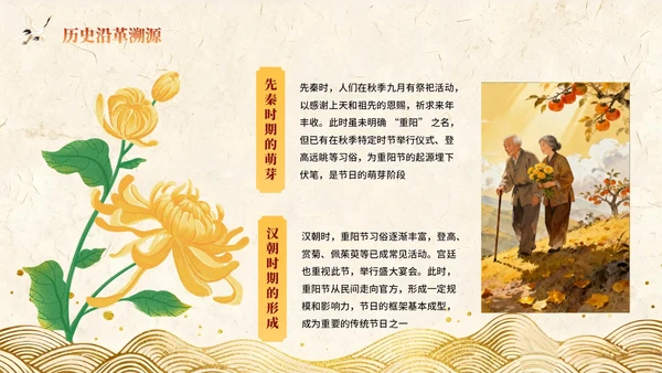 橙红色中国风重阳节PPT模板