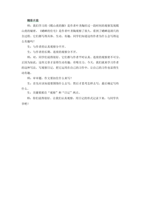 习作：写观察日记 精彩片段