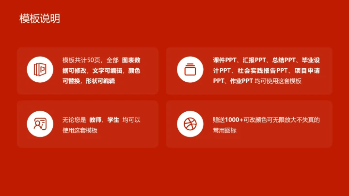 福州大学课题学术汇报毕业论文答辩通用PPT模板