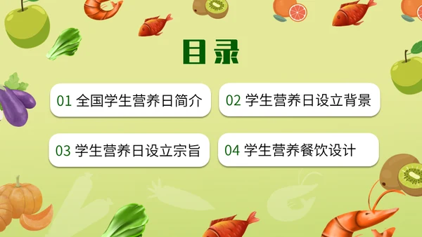 全国学生营养日健康饮食通用PPT模板