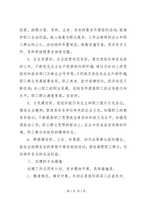 关于创建基层党建示范点的安排意见.docx