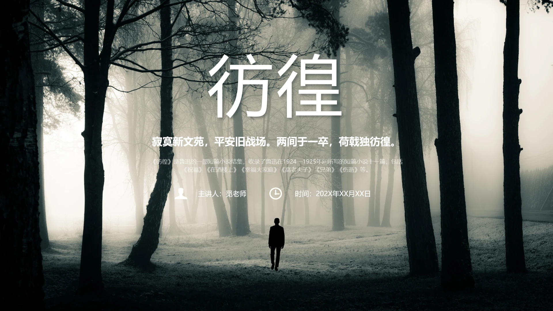 黑色简约风彷徨课件读书分享2