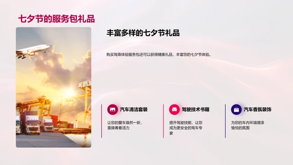 七夕驾乘优惠套餐PPT模板