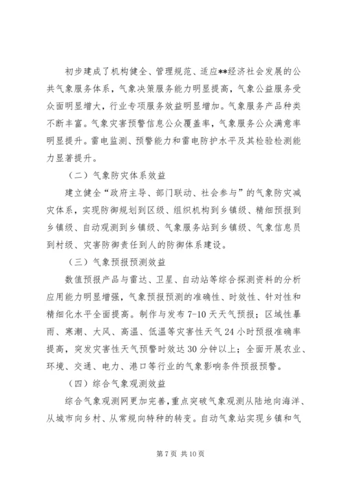 气象事业十二五工作总结及十三五工作安排.docx