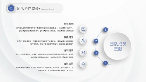 蓝色商务季度总结通用PPT模板