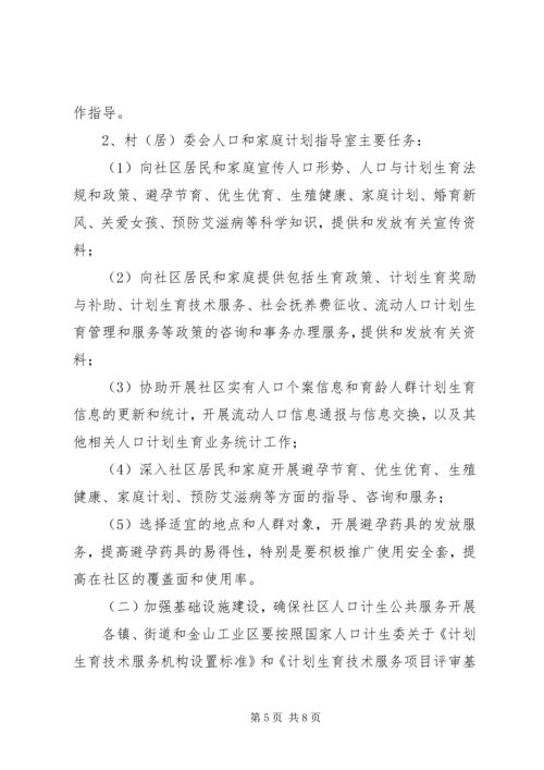 社区建设计划生育管理工作意见.docx
