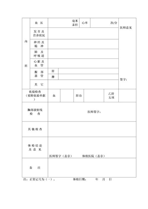 医院体格检查表(1).docx