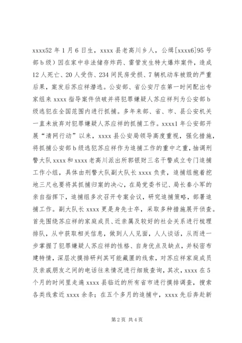 公安局刑警队长事迹材料.docx
