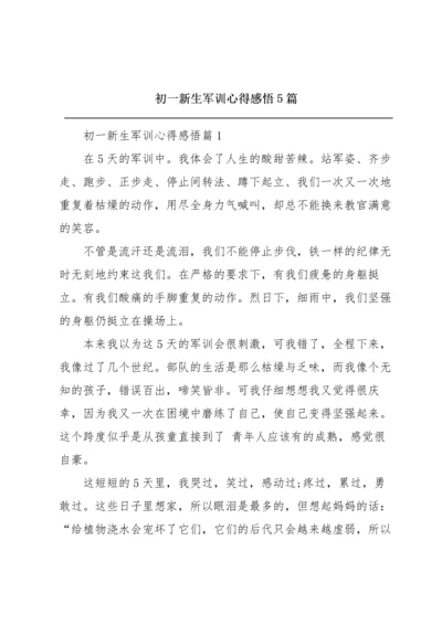 初一新生军训心得感悟5篇.docx