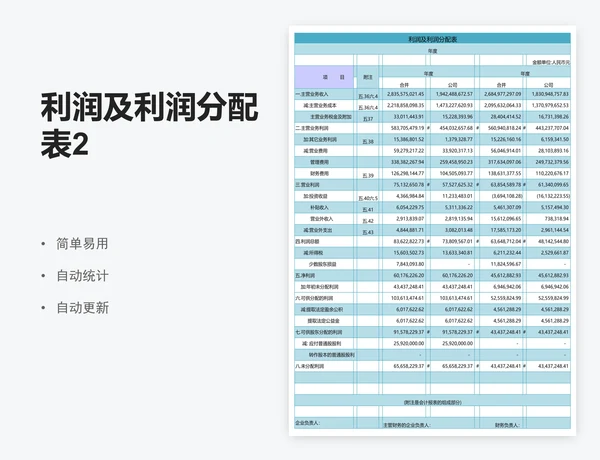 利润及利润分配表2