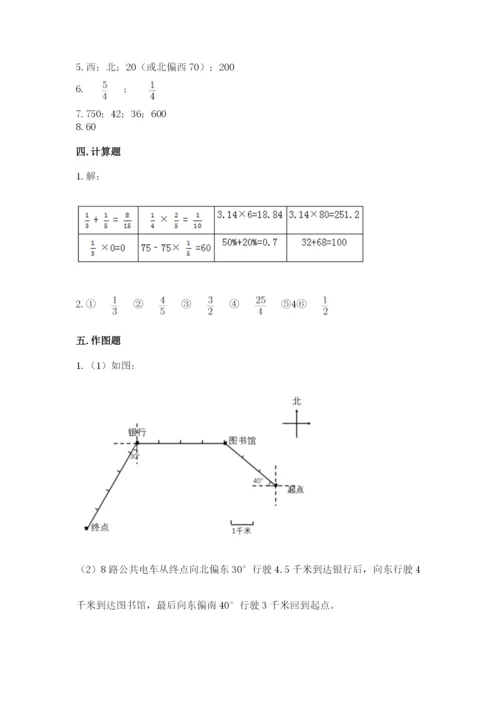 人教版数学六年级上册期末测试卷带答案（名师推荐）.docx