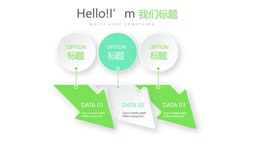 绿色时尚微立体述职报告商务通用PPT动态模板