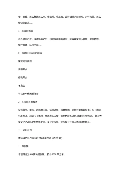 汽车电影院商业专题计划书.docx